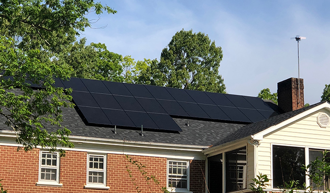 Nexus solar installation on a composite shingle roof